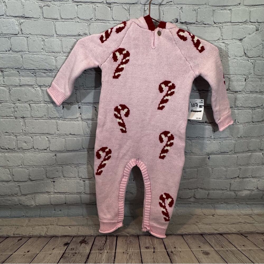 Sammy + Nat Candy Cane Christmas Sweater Romper